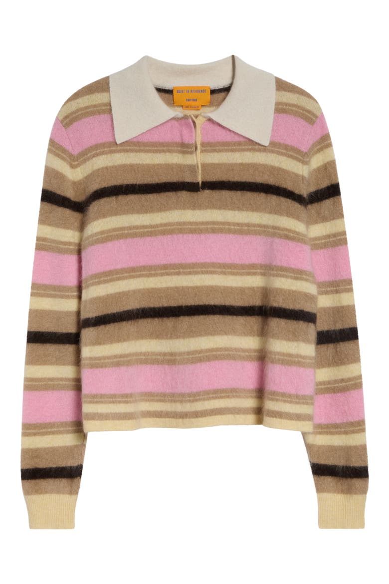 Grizzly Cropped Cashmere Rugby Sweater, Alternate, color, SPRINKLE COMBO