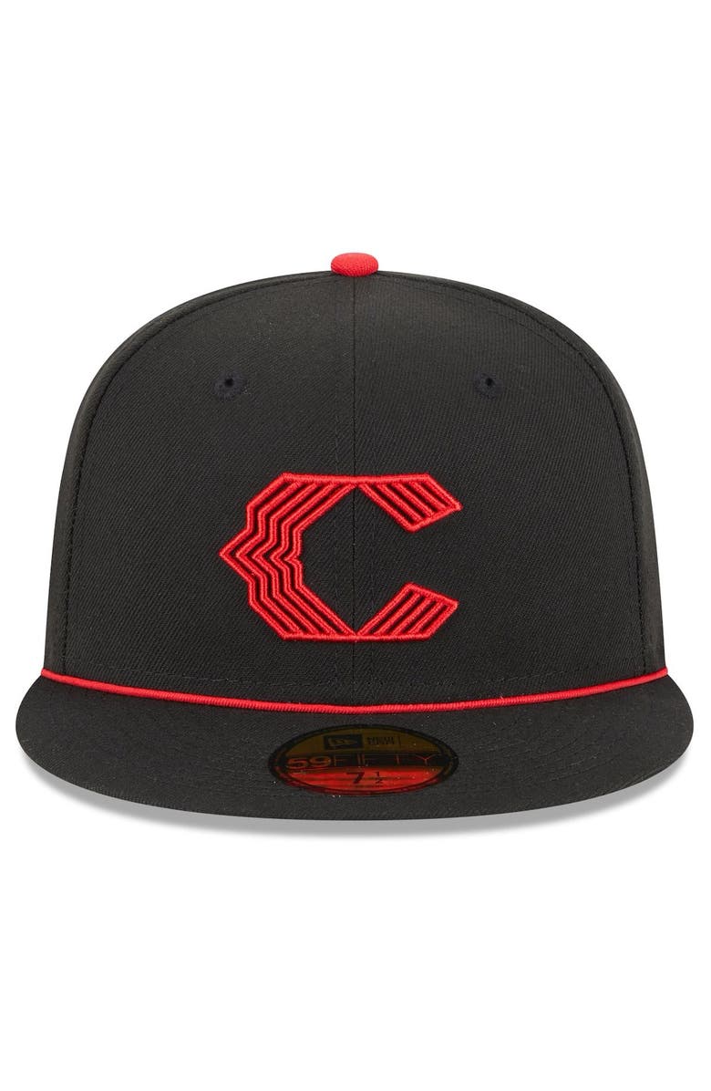 New Era Men's New Era Black Cincinnati Reds 2023 City Connect 59FIFTY Fitted Hat, Alternate, color, Black