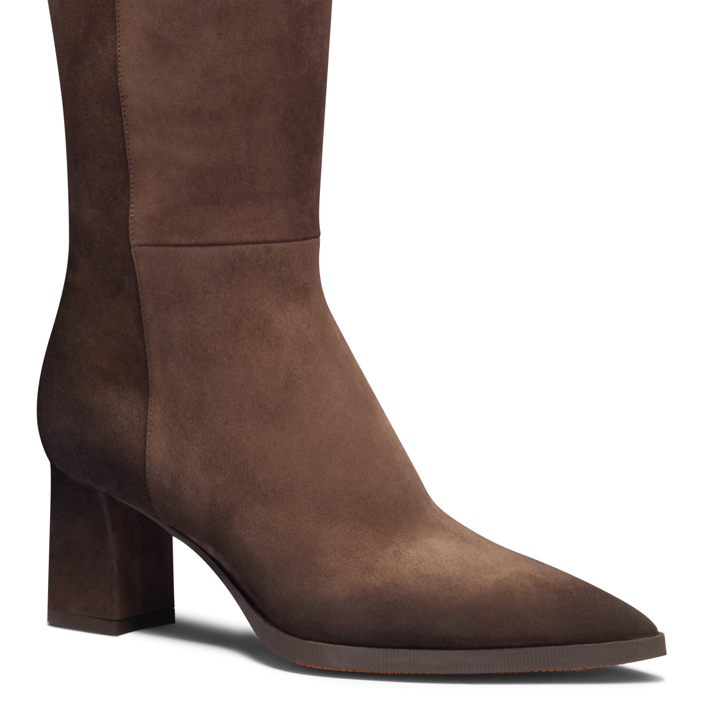 Santoni Women's Suede Mid-Heel Boot, Alternate, color, 