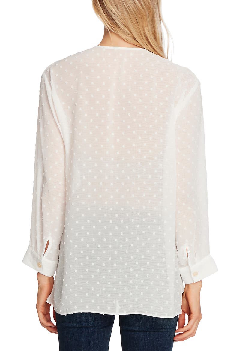 Clip Dot Long Sleeve Blouse, Alternate, color, PEARL IVORY