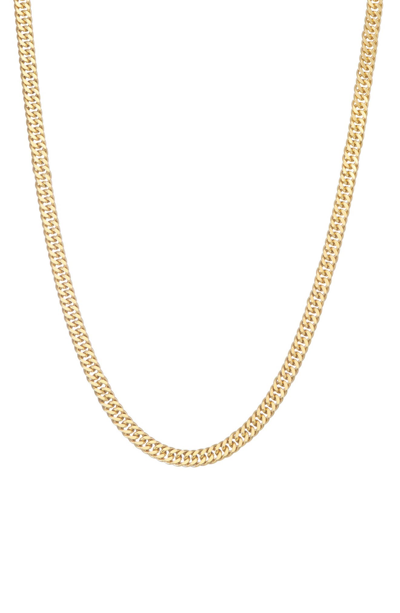 FZN Men's 14K Gold Over Sterling Silver Double Curb Chain Necklace