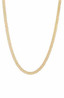 FZN Men's 14K Gold Over Sterling Silver Double Curb Chain Necklace