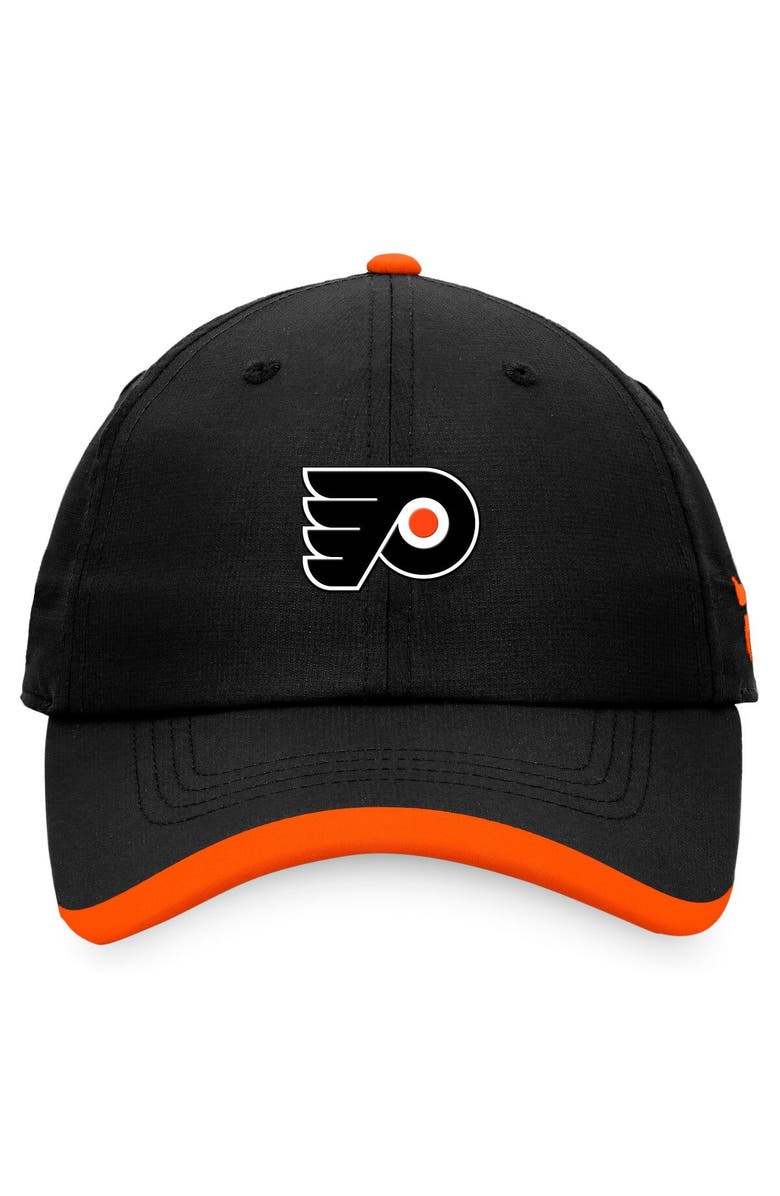 FANATICS Men's Fanatics Branded Black Philadelphia Flyers Authentic Pro Rink Pinnacle Adjustable Hat, Alternate, color,