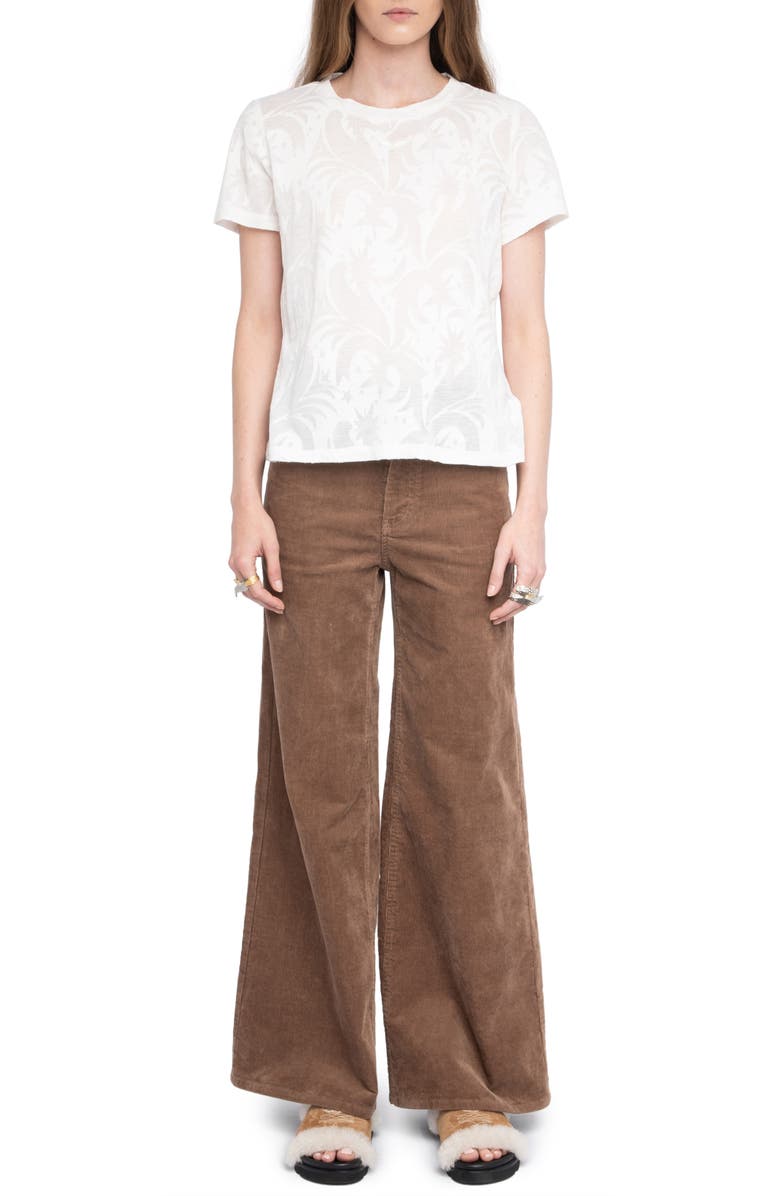 Zadig & Voltaire Alys Mixed Print Devoré Top, Alternate, color, Judo