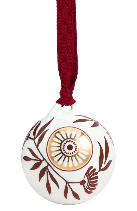 Festive Red Splendor No. 2 22K Gold Accent Bone China Ornament