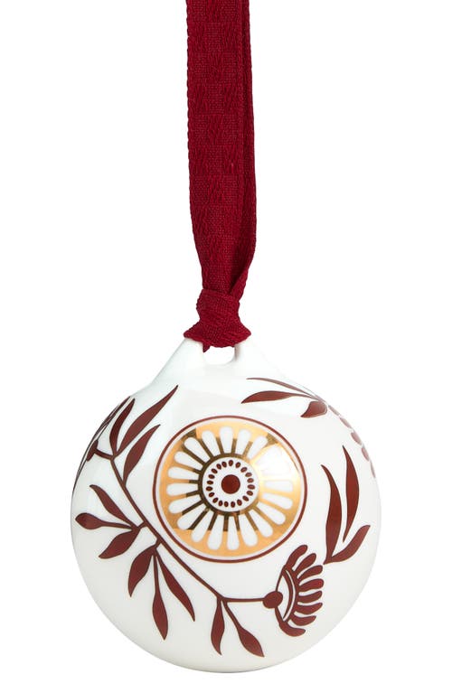 Wedgwood Festive Red Splendor No. 2 22k Gold Accent Bone China Ornament In Multi