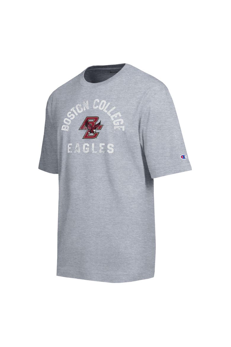 Men's Champion  Heather Gray Boston College Eagles Weathered Team T-Shirt, Alternate, color, Heather Gray