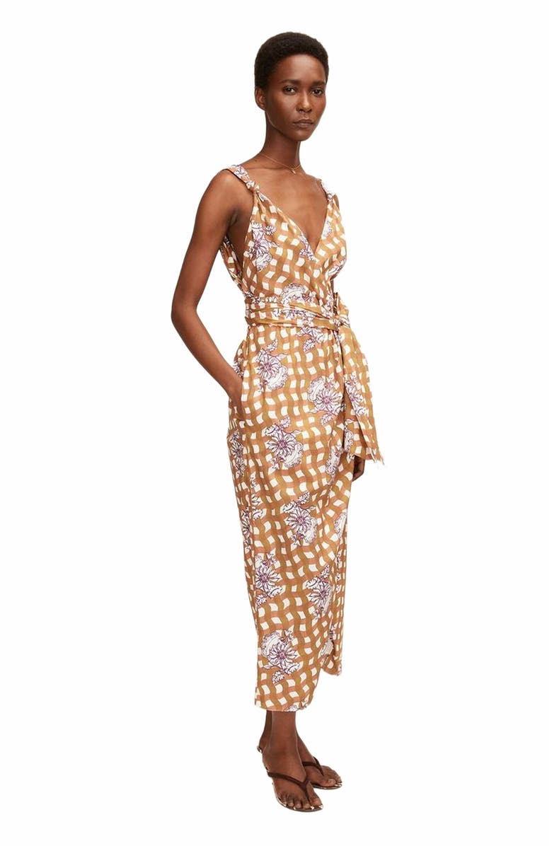 Rebecca Taylor Gingham Daisy Whisper Dress, Alternate, color, Daisey Toffee Combo