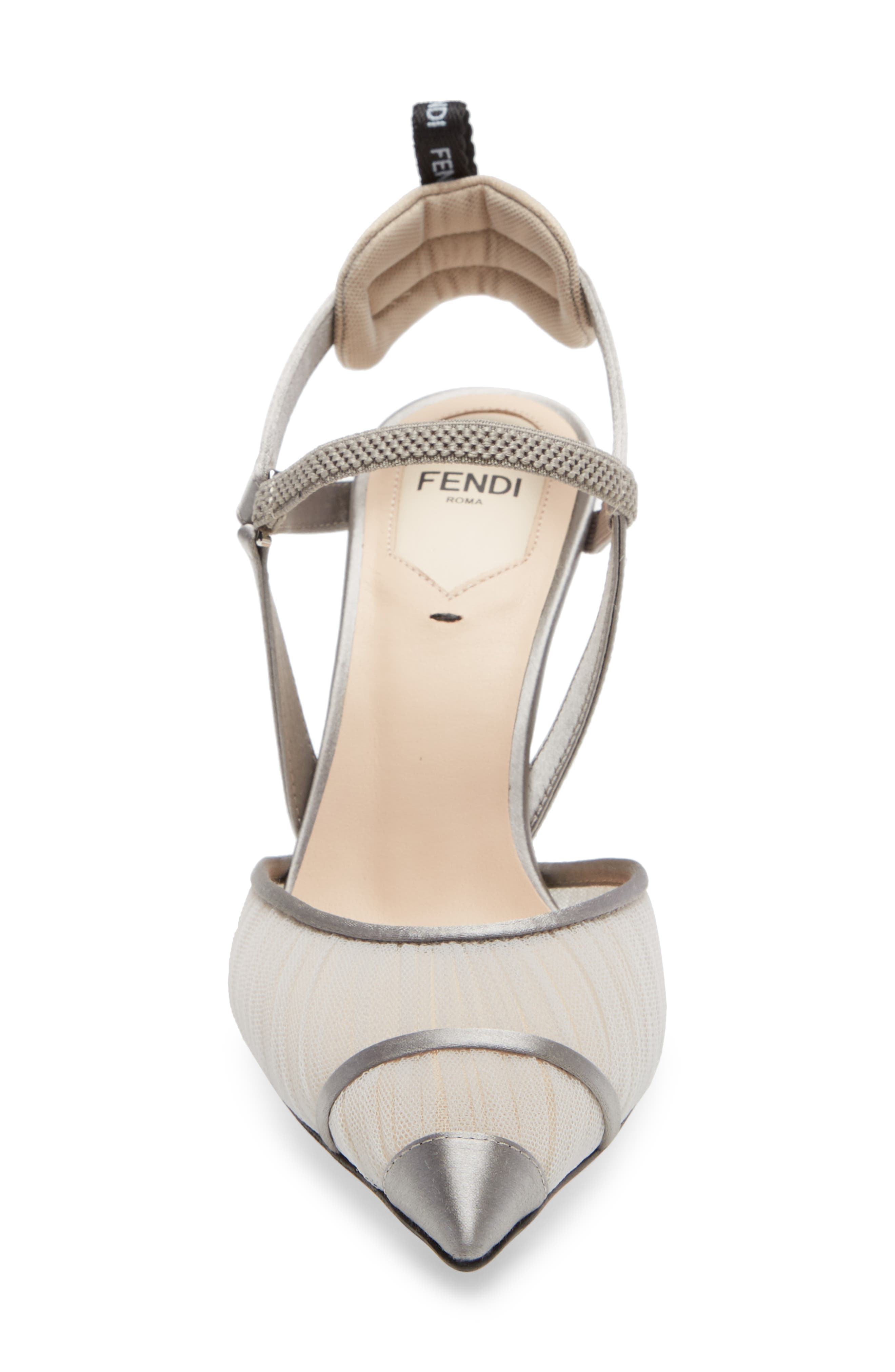 Fendi Colibri Tulle Pointed Toe Slingback Pump, Alternate, color, 