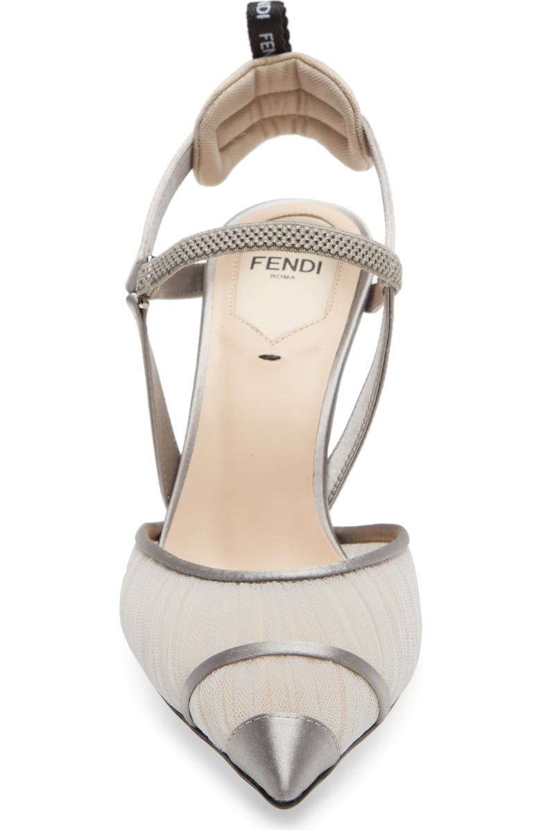 Fendi Colibri Tulle Pointed Toe Slingback Pump, Alternate, color,