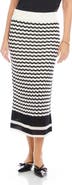 FIFTEEN TWENTY Zoe Stripe Pointelle Cotton Blend Midi Sweater Skirt