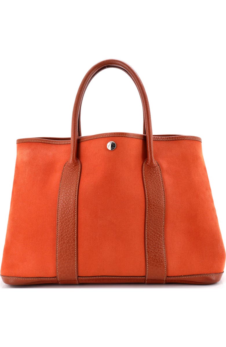 Pre-Owned Hermes Garden Party Tote Toile and Leather 36, Main, color, Potiron