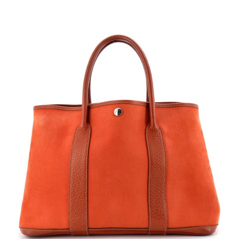 Garden Party Tote Toile and Leather 36