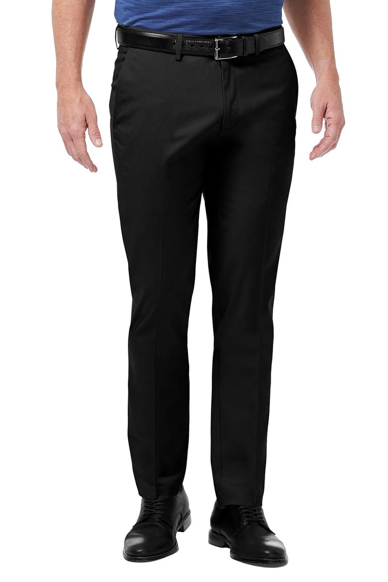 Haggar Premium No Iron Khaki Slim Fit Pant, Main, color, BLACK