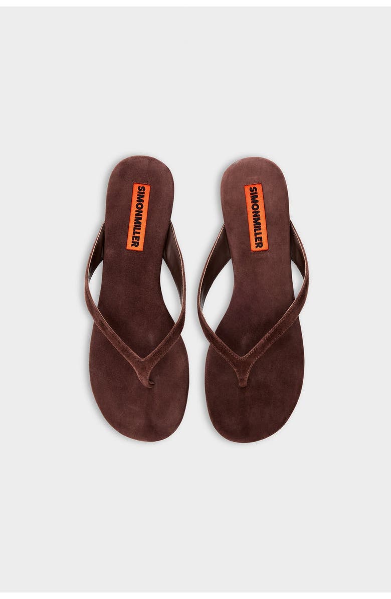 SIMONMILLER Suede Riviera Thong Sandal, Alternate, color, Espresso