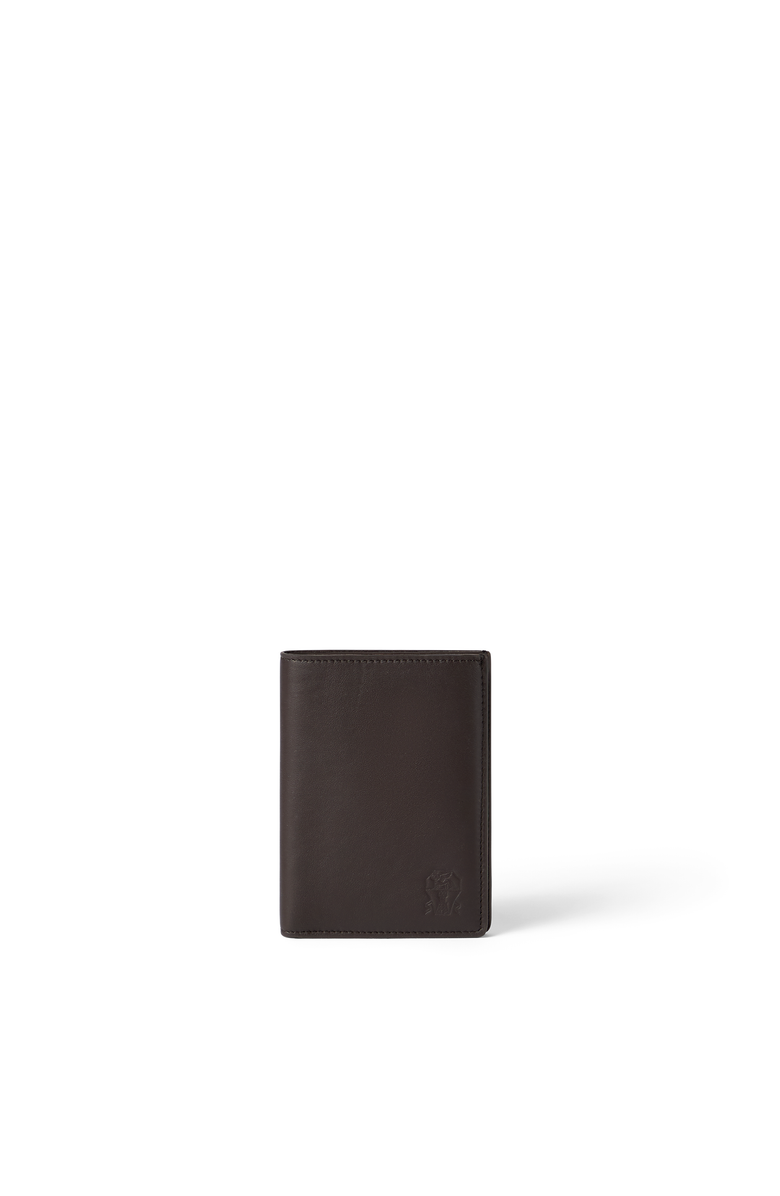 Brunello Cucinelli Calfskin passport holder, Main, color, Brown