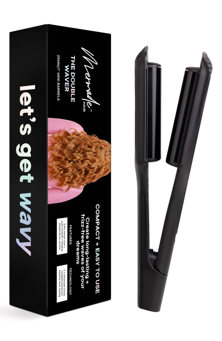 Mermade Hair 1-Inch Mini Double Waver Hair Iron, Alternate, color, Black