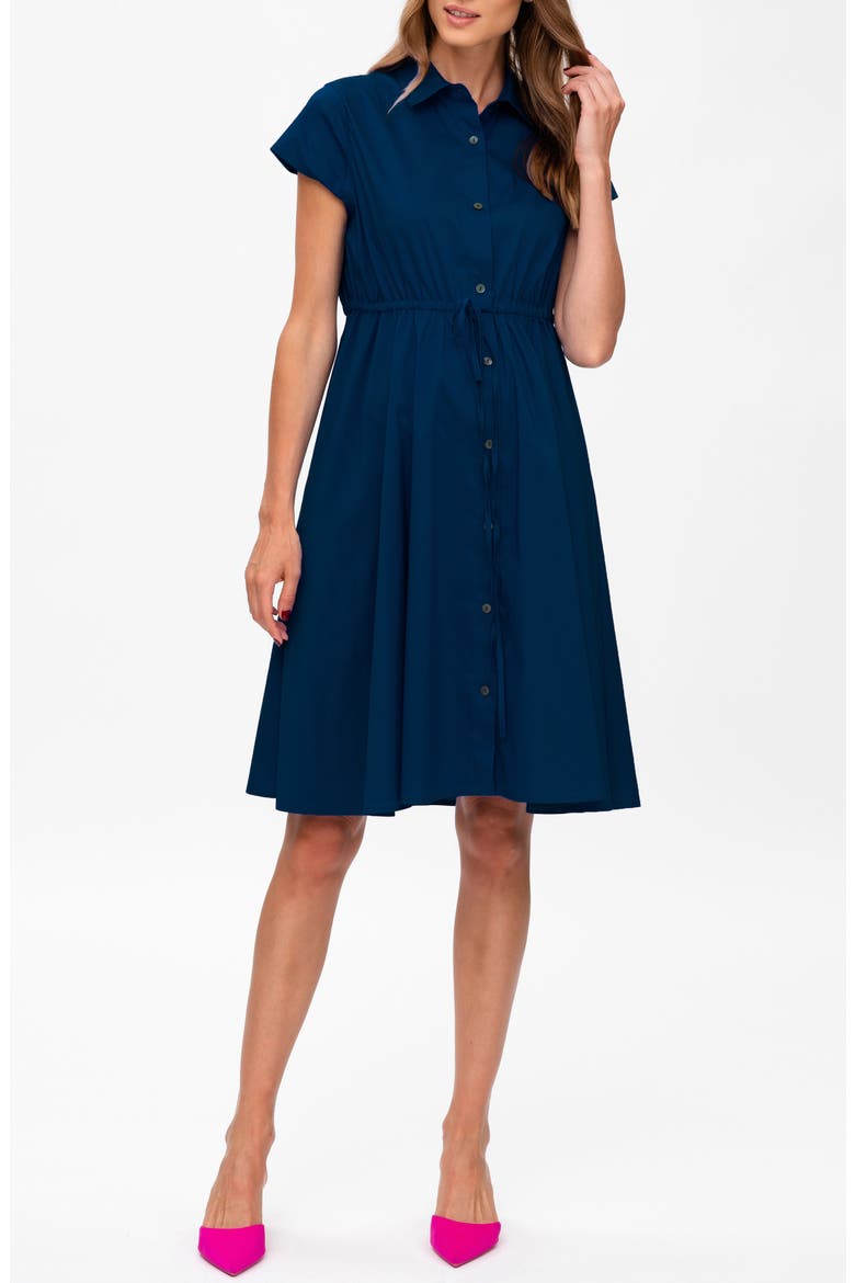Button Down Maternity Shirtdress, Main, color, BLUE