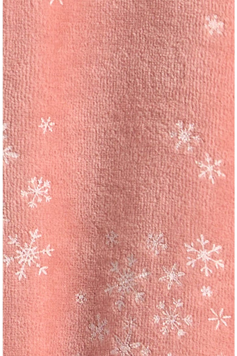 Velour Footed One-Piece Pajamas, Alternate, color, PINK