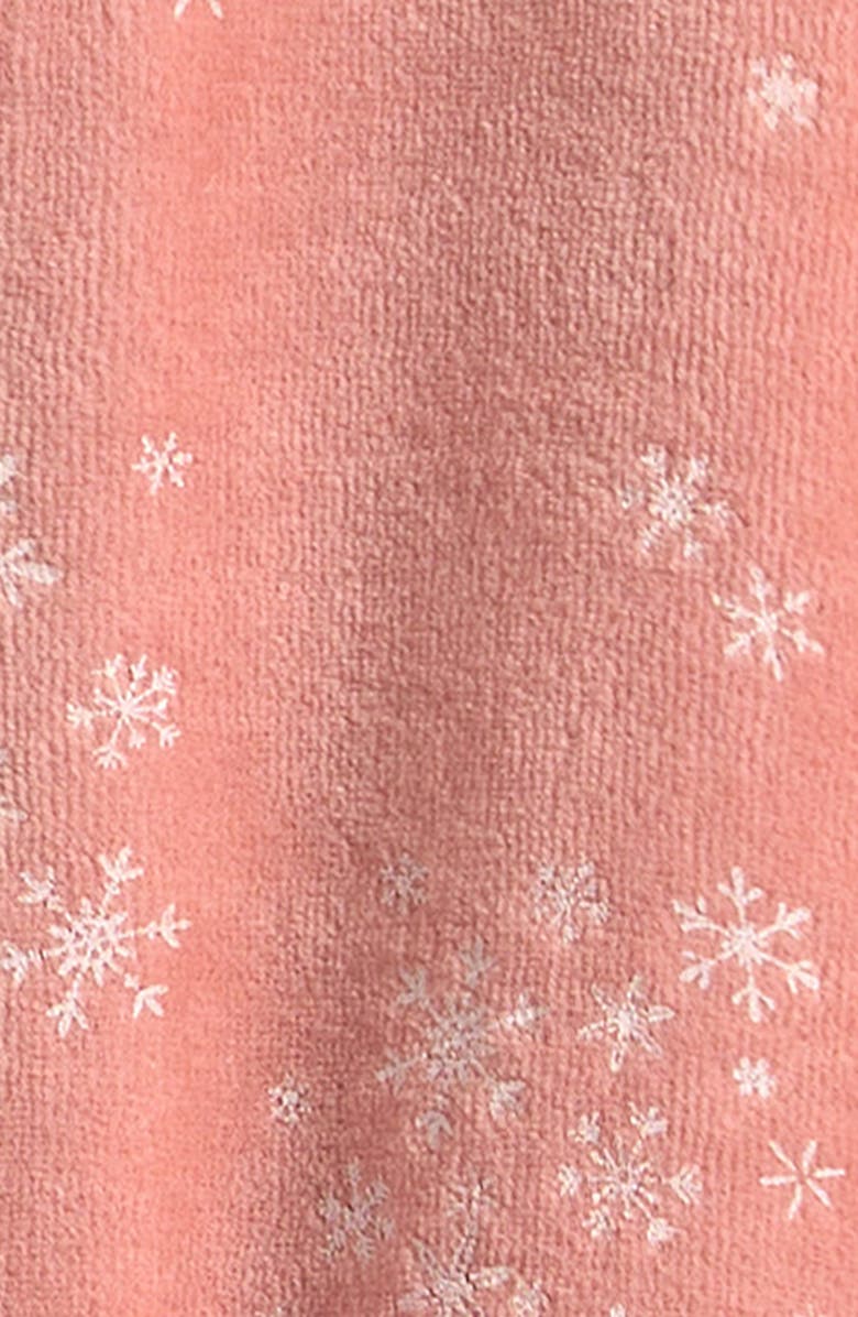 Petit Lem Velour Footed One-Piece Pajamas, Alternate, color, Pink