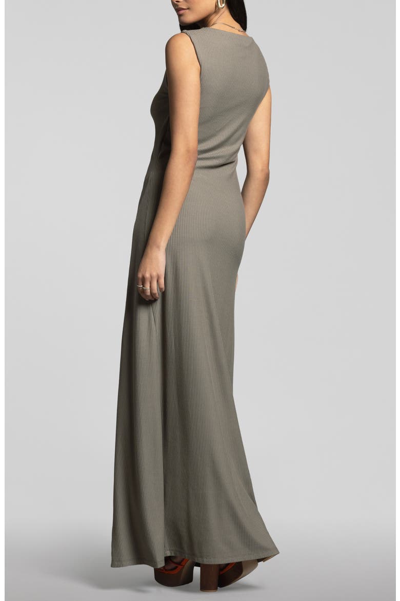 Leighton Sleeveless Rib Maxi Dress, Alternate, color, SMOKEY OLIVE