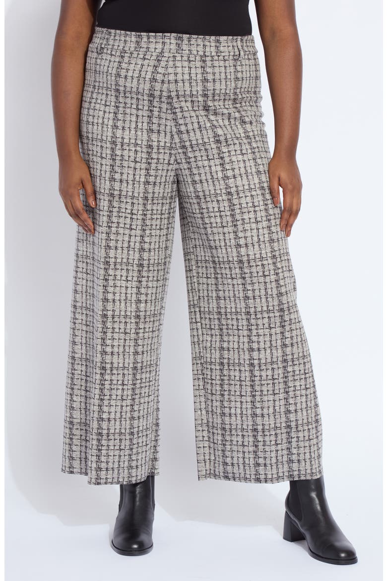 Erin Tweed Print Pull-On High Waist Ankle Wide Leg Pants, Main, color, LUSH TWEED TEXTURE