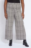 Lysse Erin Tweed Print Pull-On High Waist Ankle Wide Leg Pants