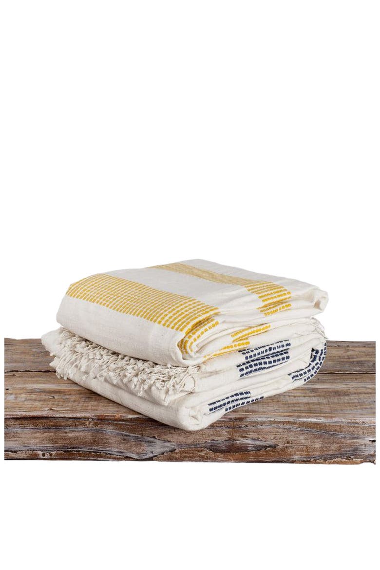 3 Panel Dotted Cotton Blanket, Main, color, Gold