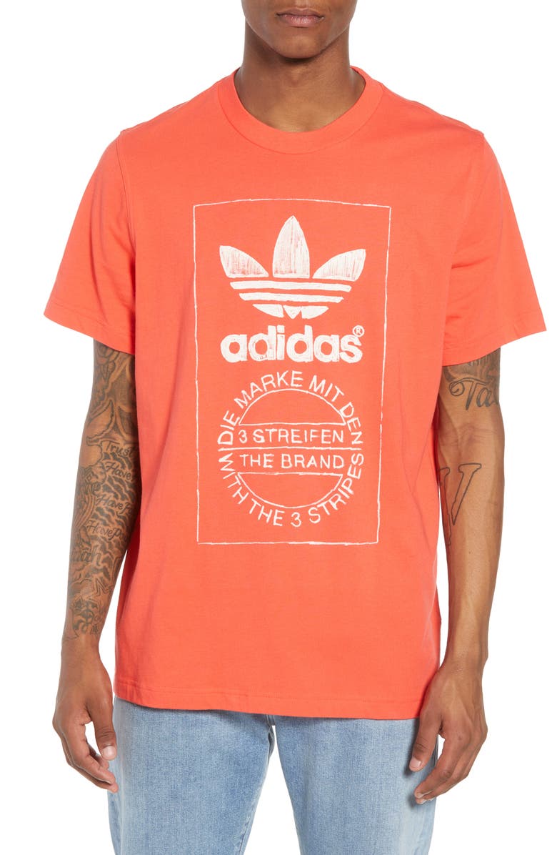 adidas Originals Hand Drawn Logo T-Shirt, Main, color,