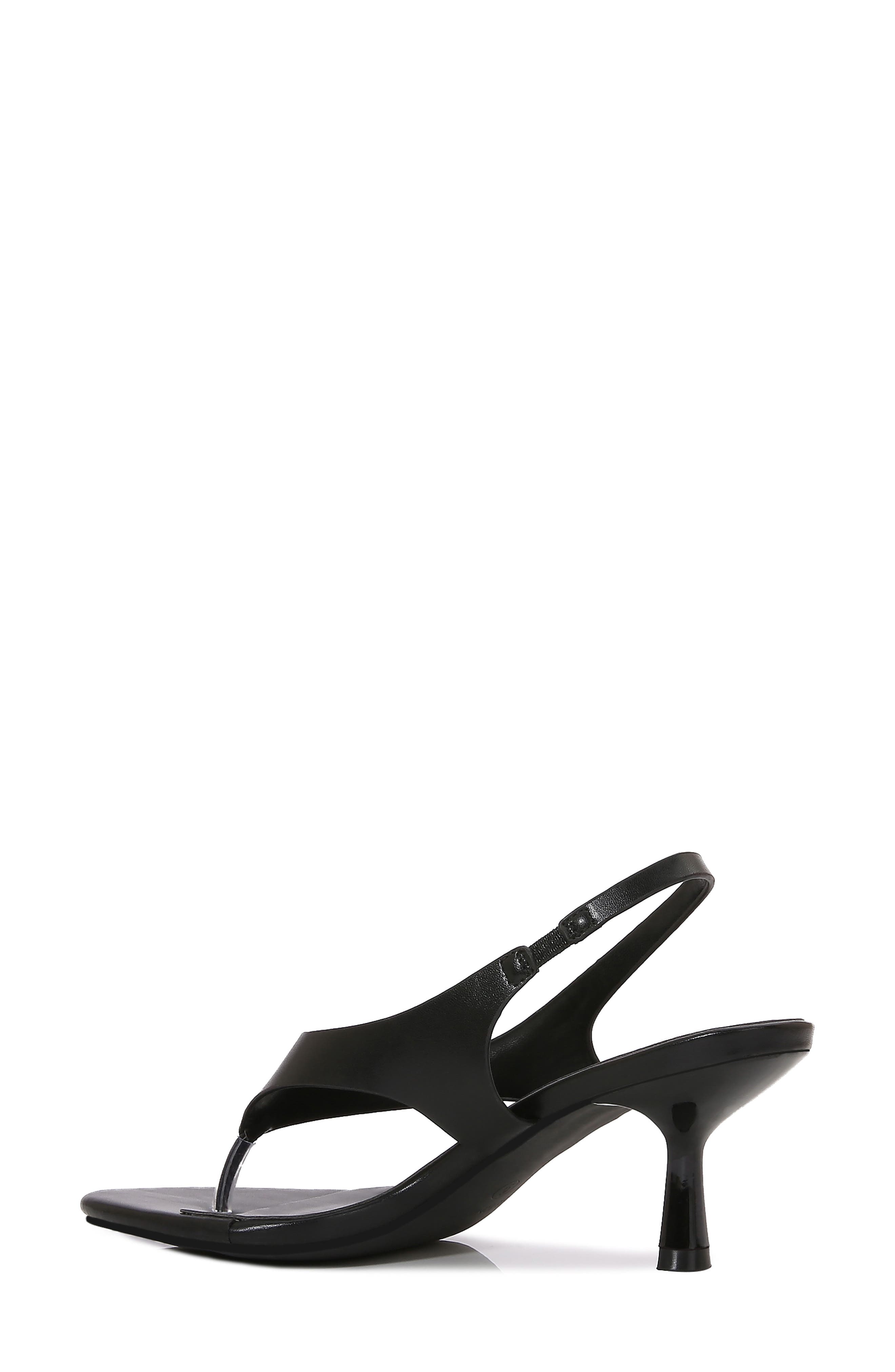 BERNESS Freddy Kitten Heel Thong Sandal, Alternate, color, Black Pu