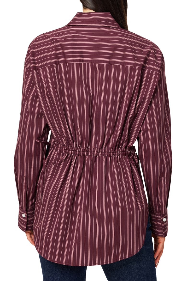 Striped Poplin Cinch Back Shirt, Alternate, color, WINETASTING STRIPE