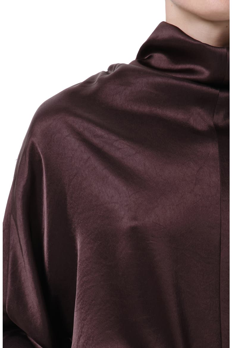 Ilaria Draped Mock Neck Top, Alternate, color, ESPRESSO DARK BROWN