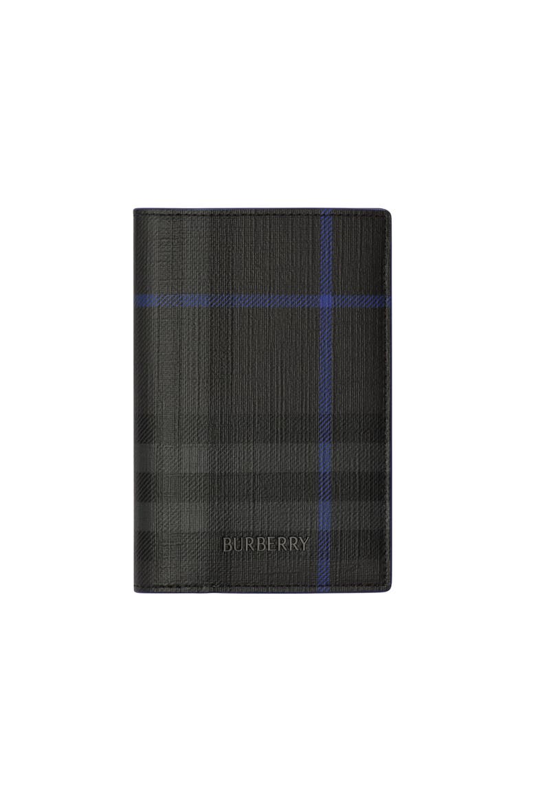 City Check Passport Holder, Main, color, Iron grey/Knight Blue