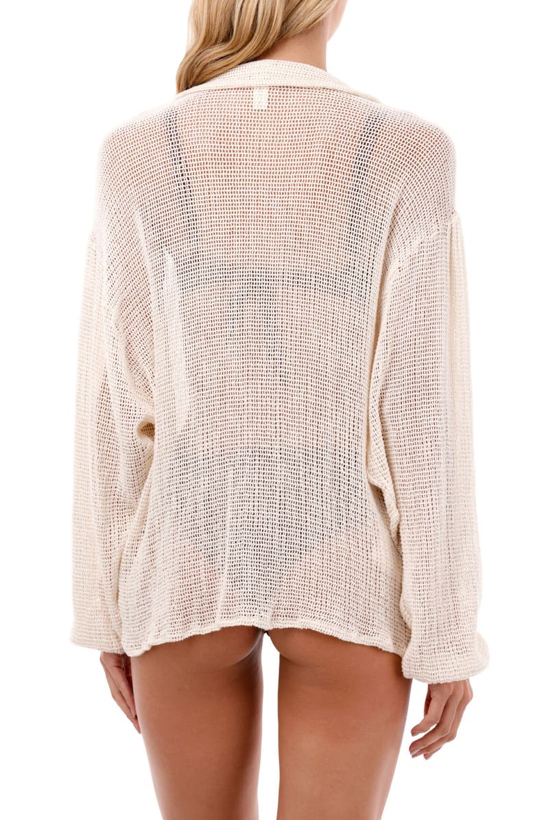 MALAI Malla Ikara Open Stitch Cover-Up Skirt, Alternate, color, Ivory