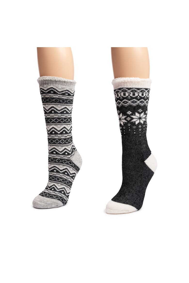 Women's 2 Pair Pack Tall Heat Retainer Boot Socks, Alternate, color, Ebony