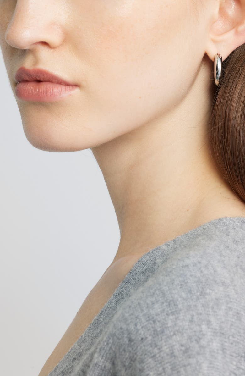 Nordstrom Waterproof Chubby Hoop Earrings, Alternate, color, Silver