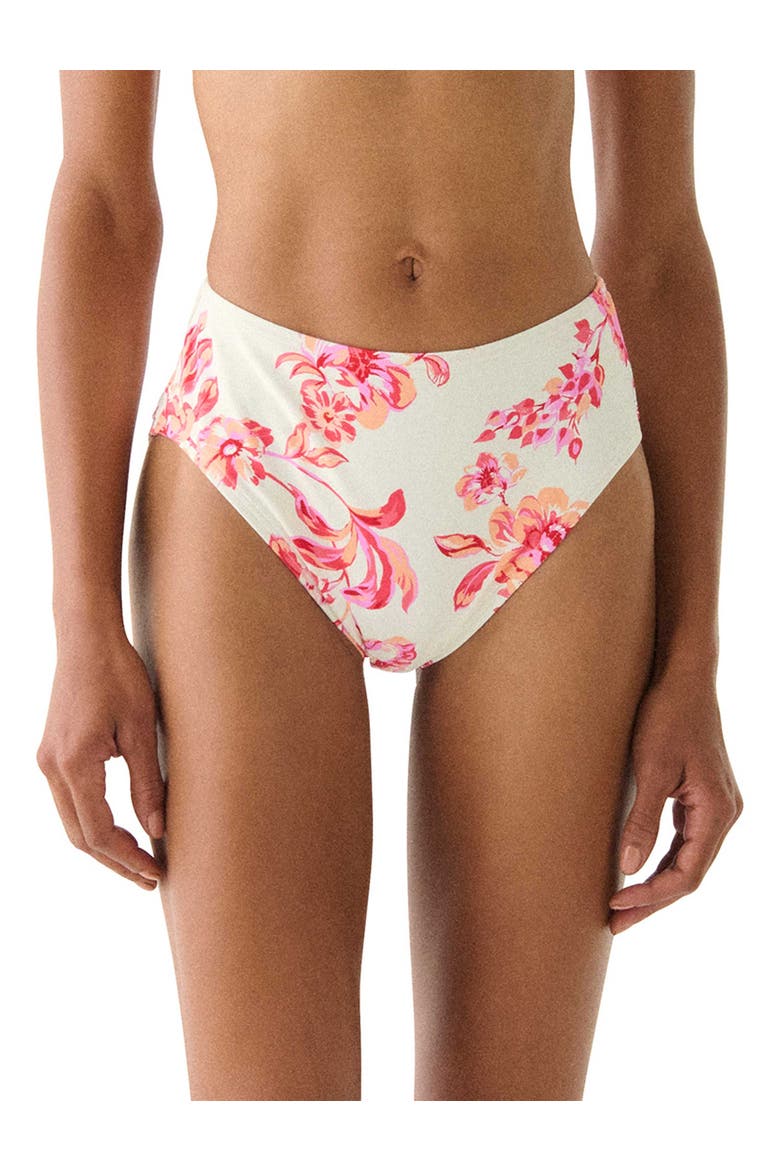 Floral Toile High Leg Swim Bottom, Main, color, Light Cantaloupe