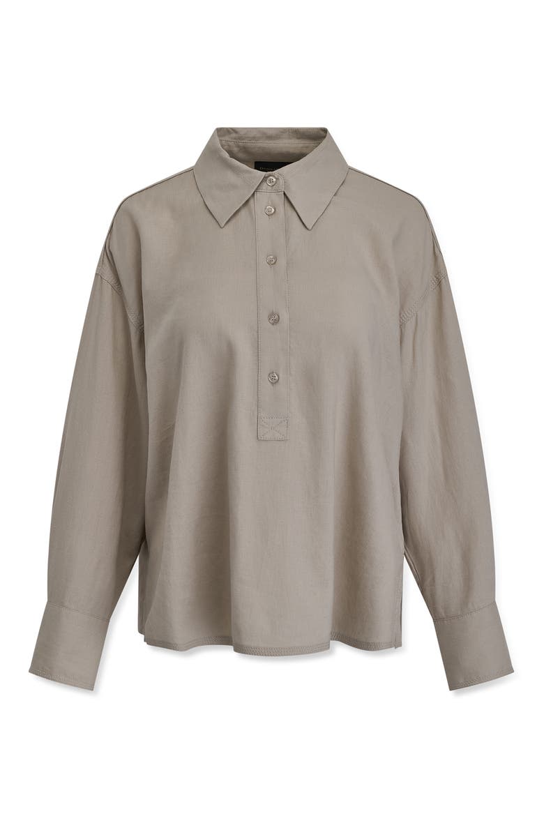 Linen Blend Top, Alternate, color, SANDSTONE