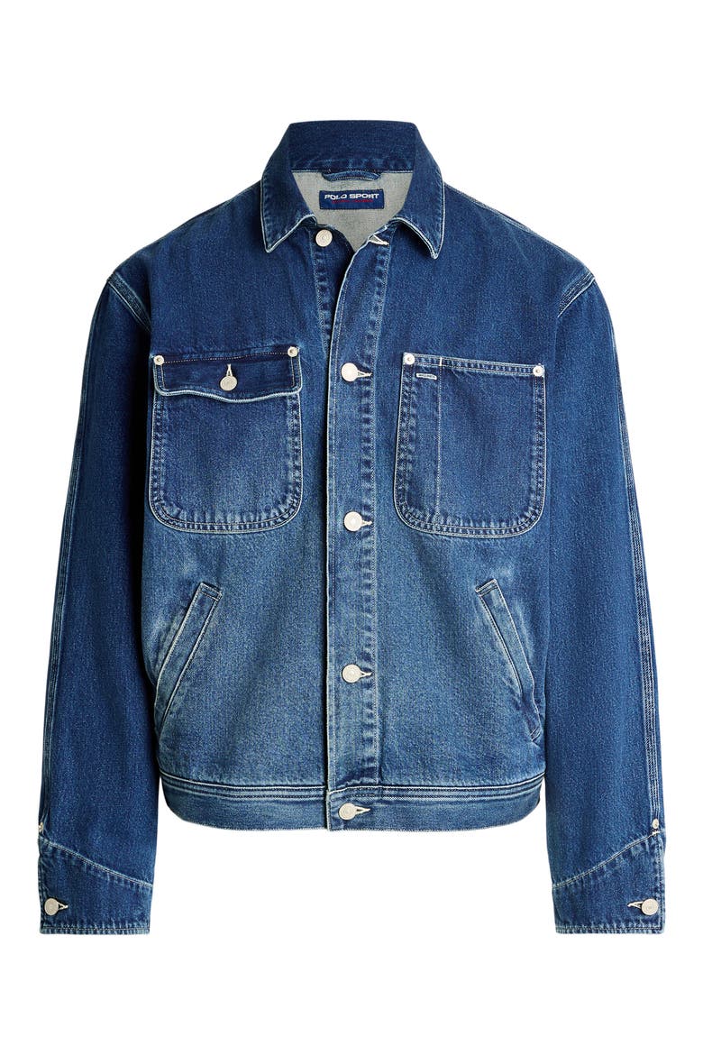 Graphic Logo Denim Jacket, Alternate, color, EDGEMERE