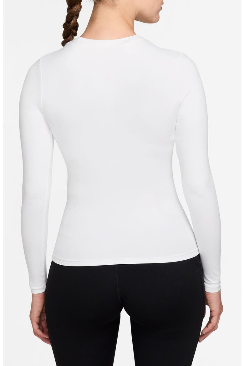One Dri-FIT Fitted Long Sleeve Performance Tee, Alternate, color, WHITE/ BLACK