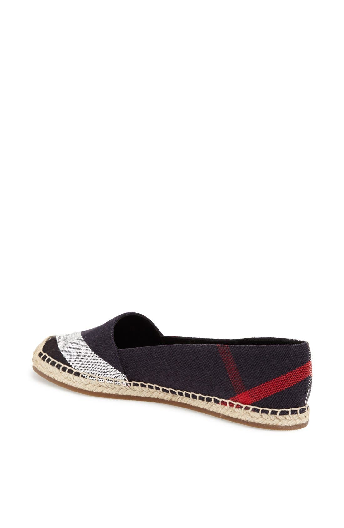 Hodgeson Check Print Espadrille Flat, Alternate, color, NAVY CHECK