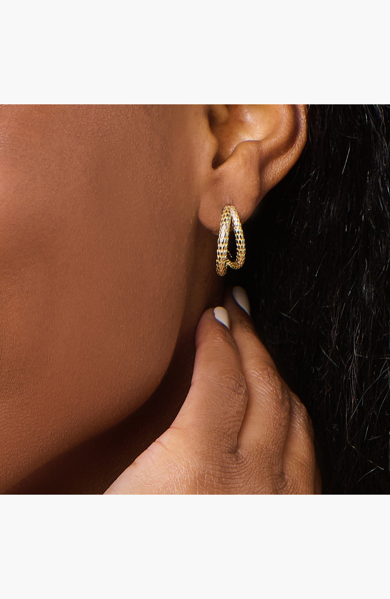 Little Sky Stone Snake Double Hoop Earrings, Alternate, color, Gold