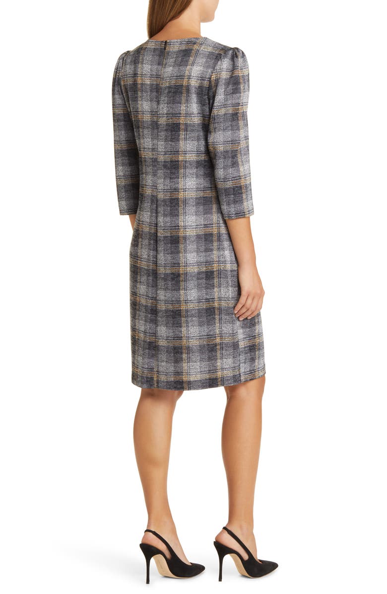 Connected Apparel Cut and Sew Sweater Knit Dress, Alternate, color, Brass