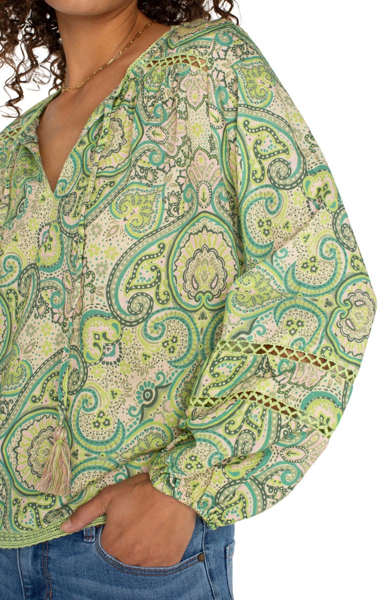 Liverpool Los Angeles Print Tie Neck Top, Alternate, color, 