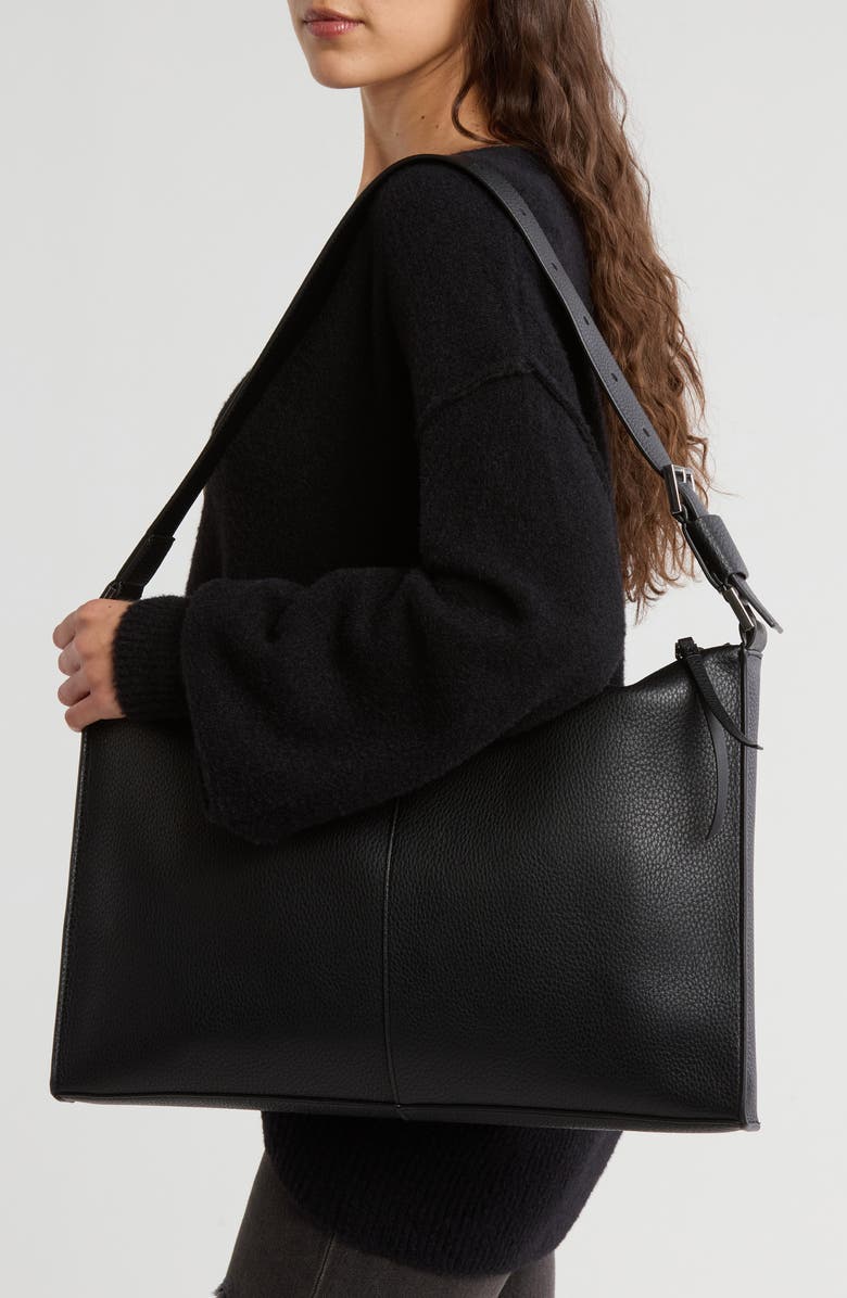 AllSaints Edbury Leather Shoulder Bag, Alternate, color,