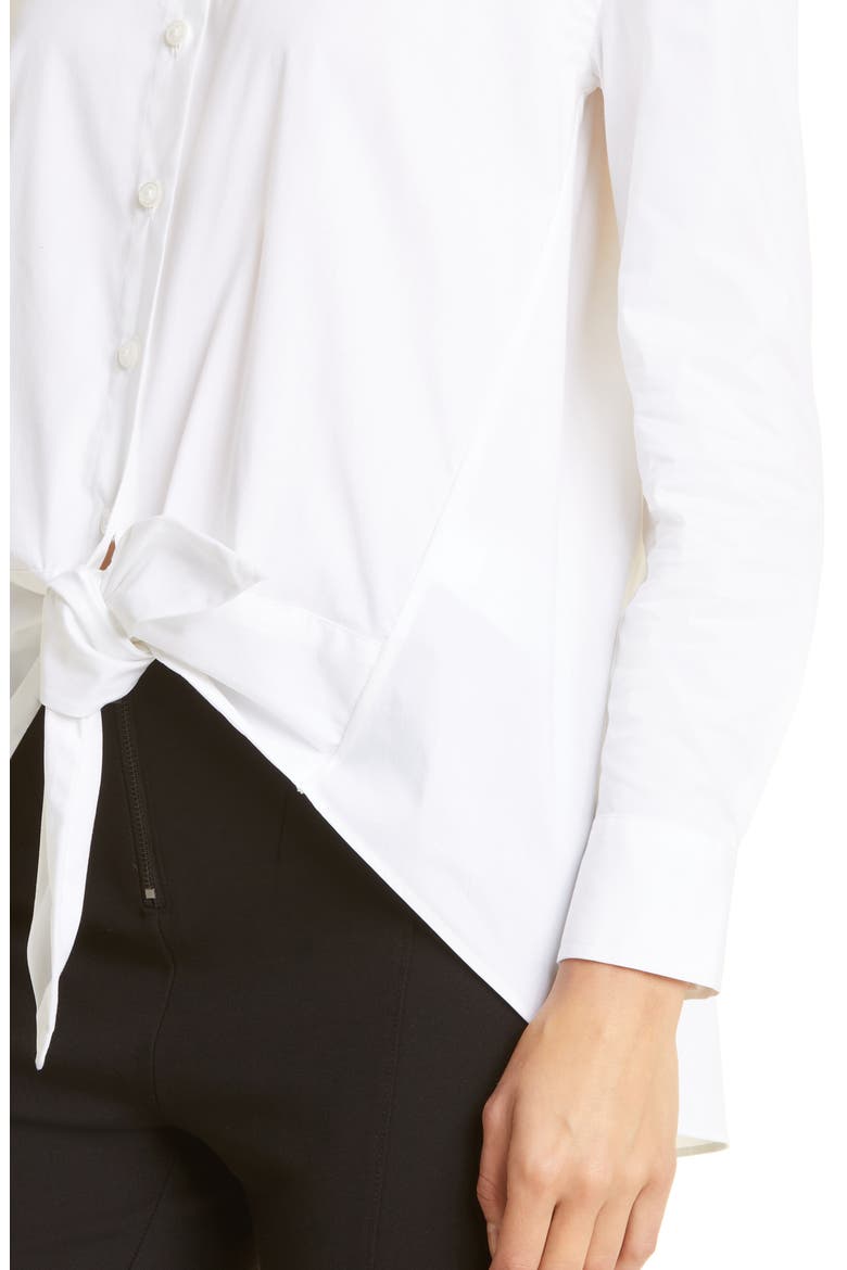 DONNA KARAN WOMAN Tie Front Button-Up Shirt, Alternate, color, WHITE