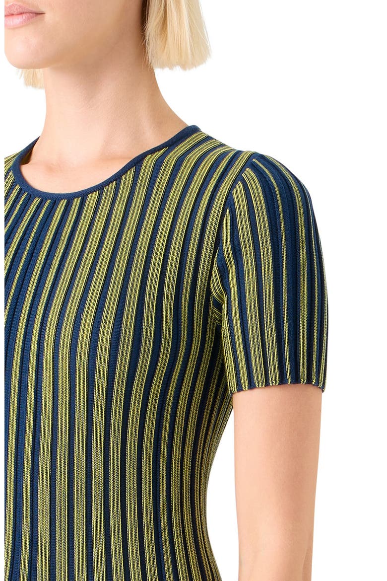 Stripe Virgin Wool Sweater, Alternate, color, COBALT BLUE-YELLOW