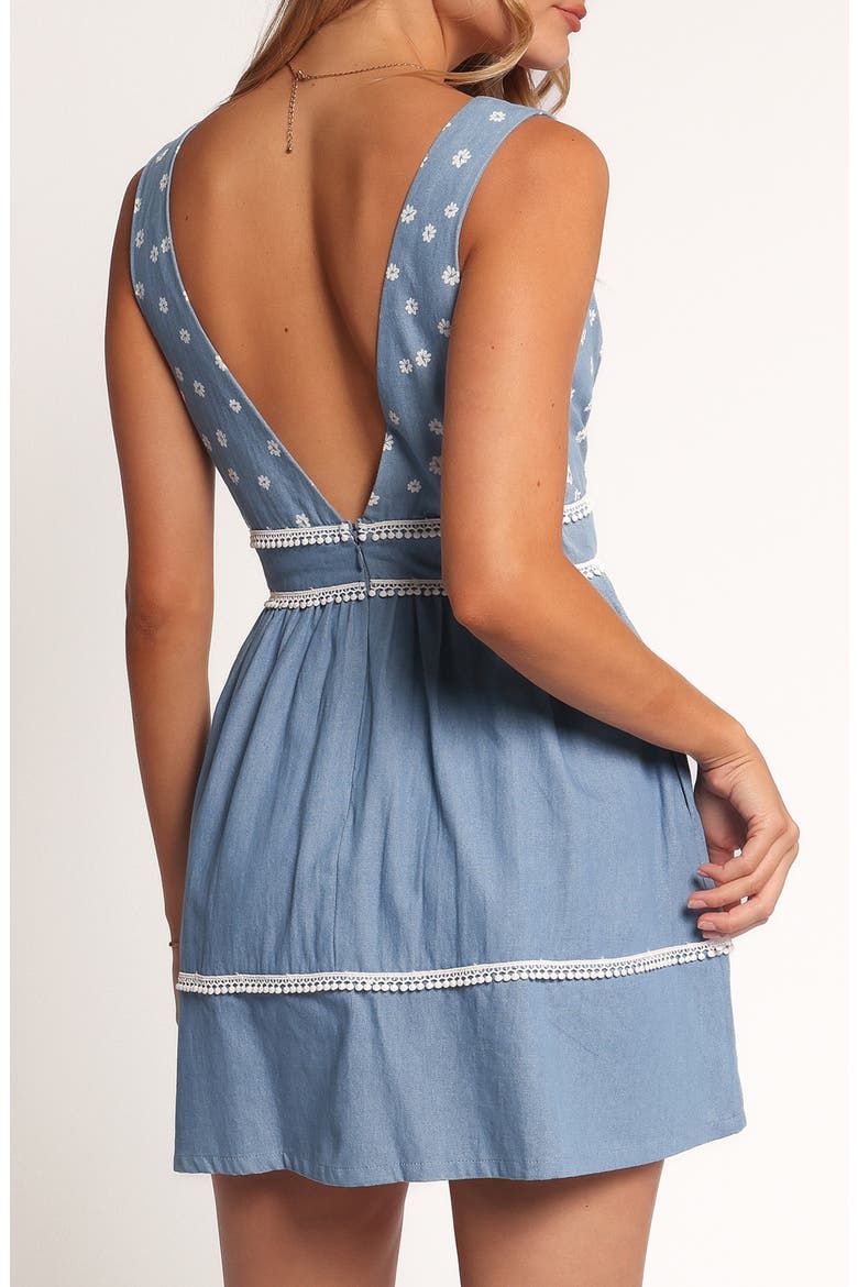 Estrella Embroidered Minidress, Alternate, color, DENIM