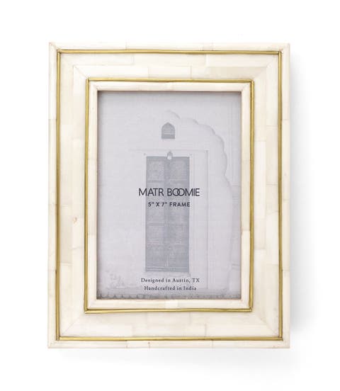Pravina Picture Frame - Carved Bone, Brass Inlay