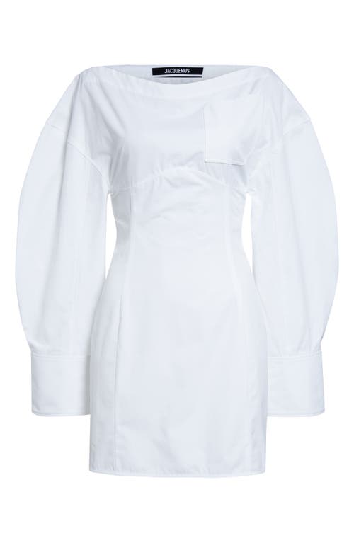 Jacquemus La Casaco Long Sleeve Cotton Shirtdress In White